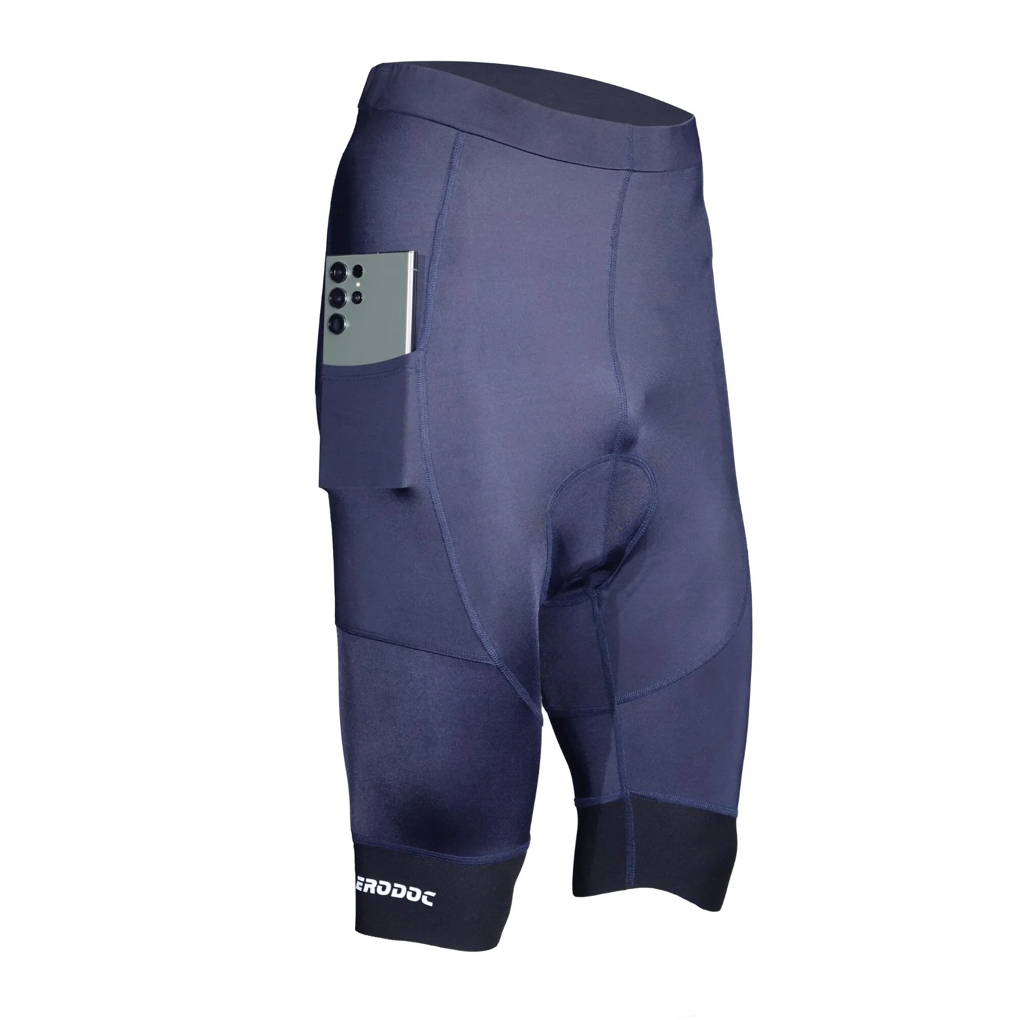 Aerodoc Ignite Blue Cycling Bibshorts  with Reflective Zipper, Power Band, and 2 Pockets