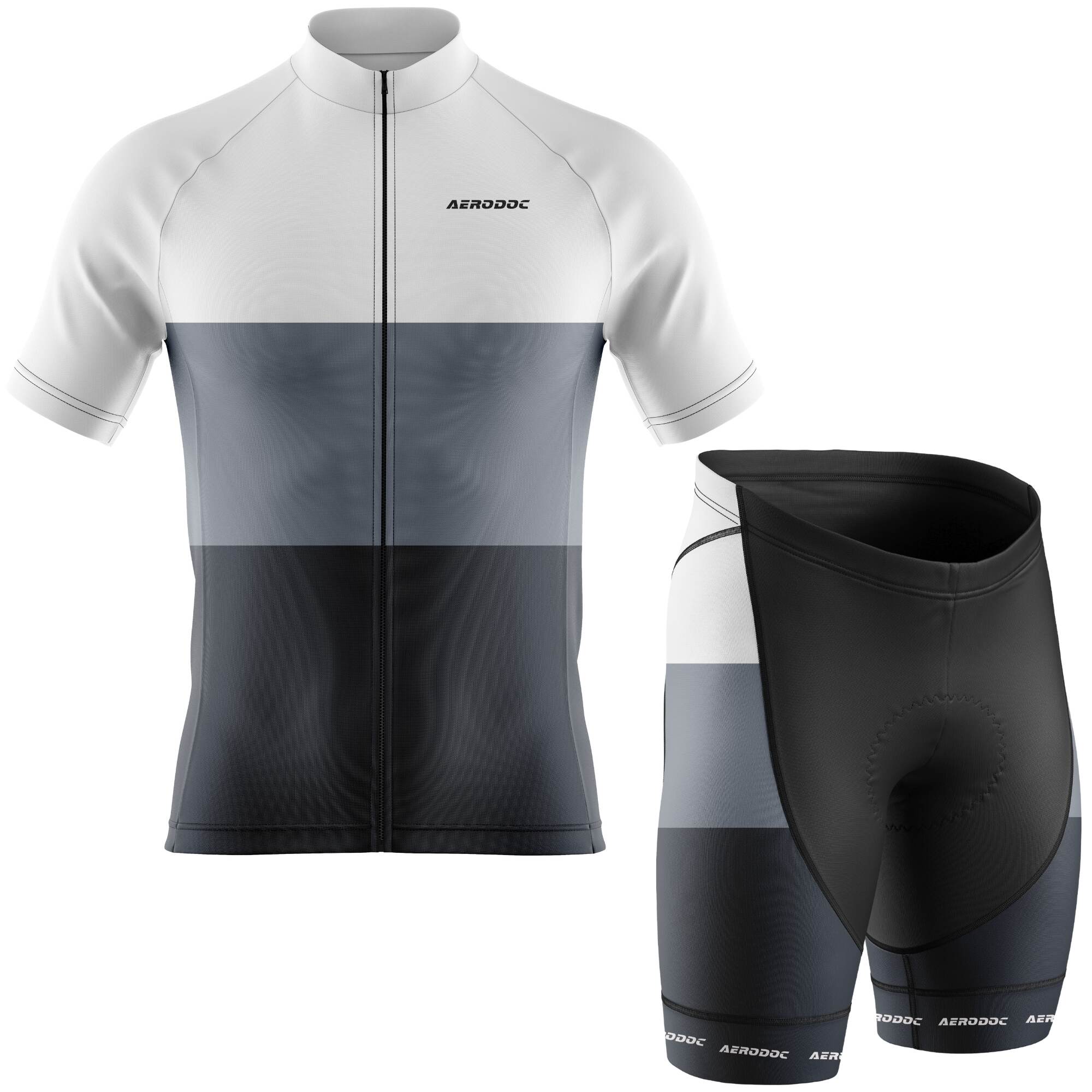 Aerodoc Neutral Color Cycling Jersey -  Full Sleeves,  & Non-Bib Shorts