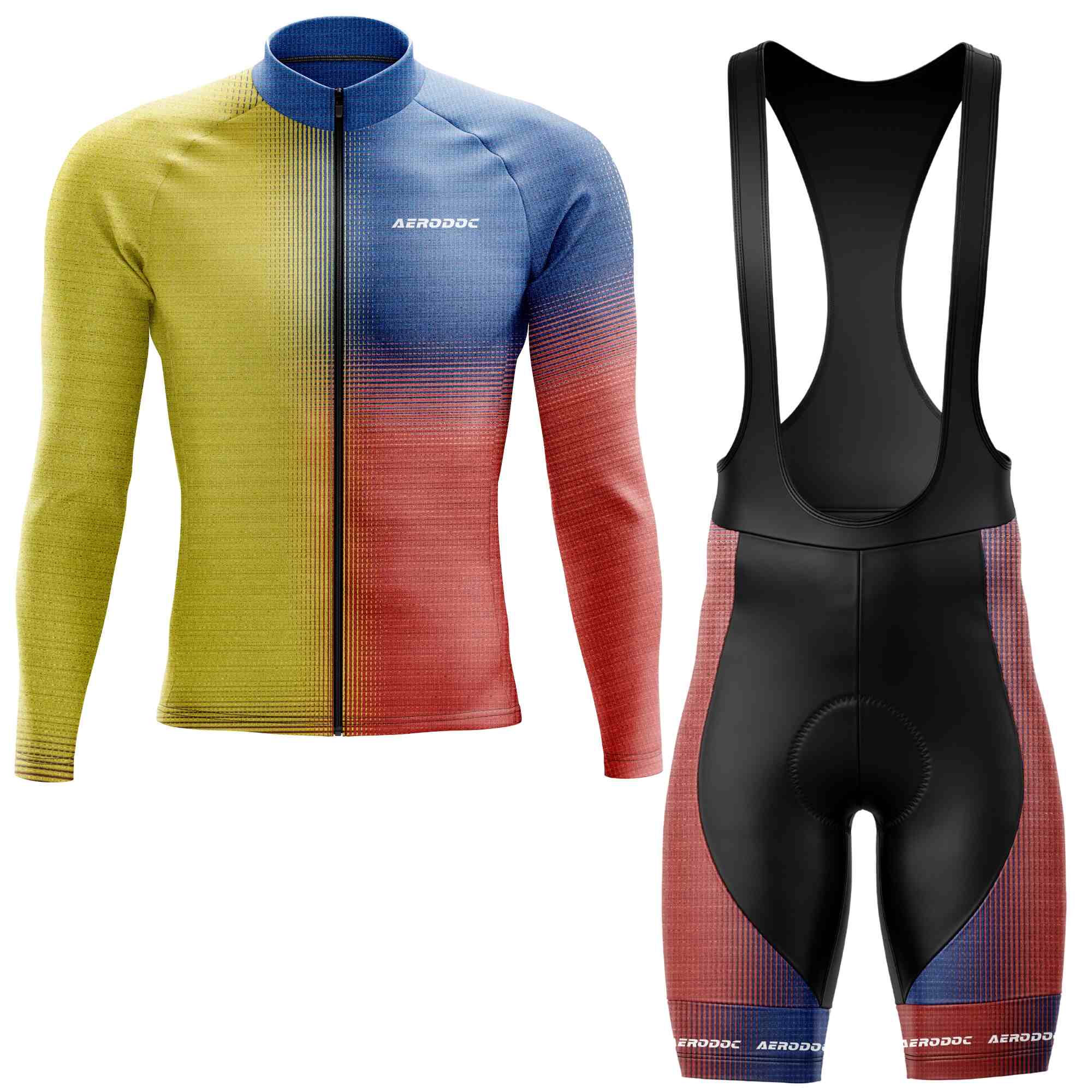 Aerodoc Gradient Force Cycling Jersey – Performance Gear for Road Bike & MTB -  Full Sleeves, Matching Bib Shorts