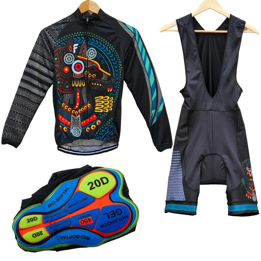 Mexico High Quality Cycling Jersey Pro Bicycle Team Cycling Bib Shorts and Full Sleeve GelPad