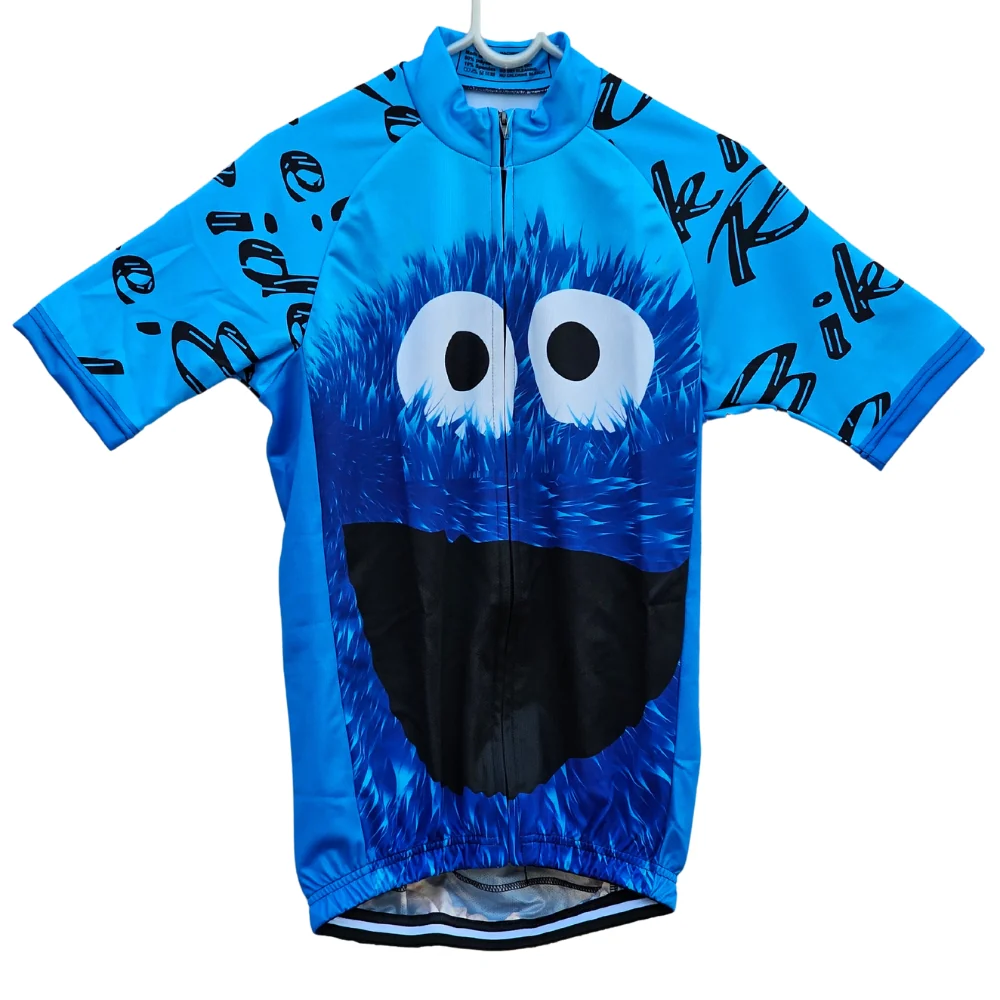 Cookie Monster Cycling Jersey “Ride Bike, Eat Cookies” Blue