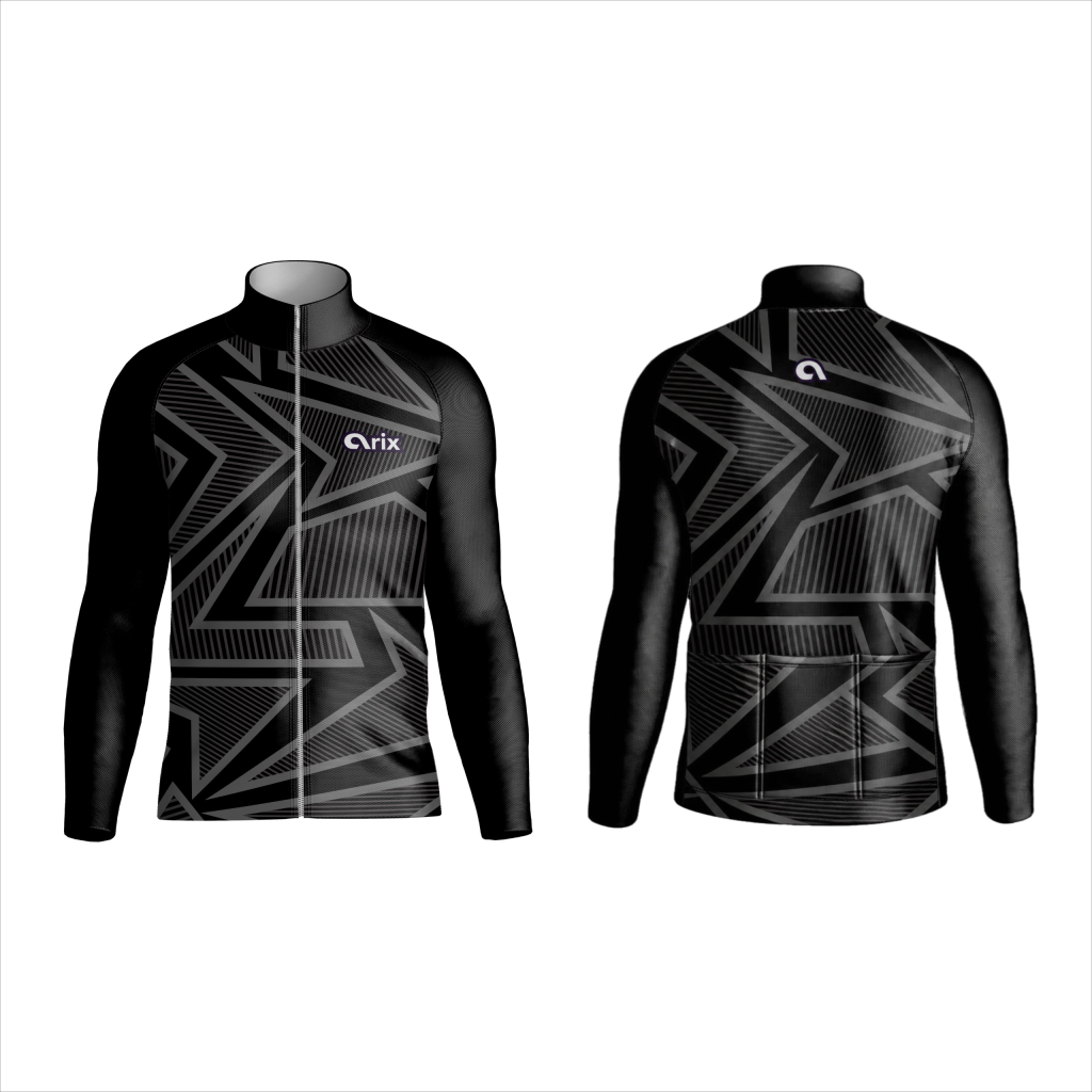 Arix Full-Zip Cycling Jersey – Black Grey
